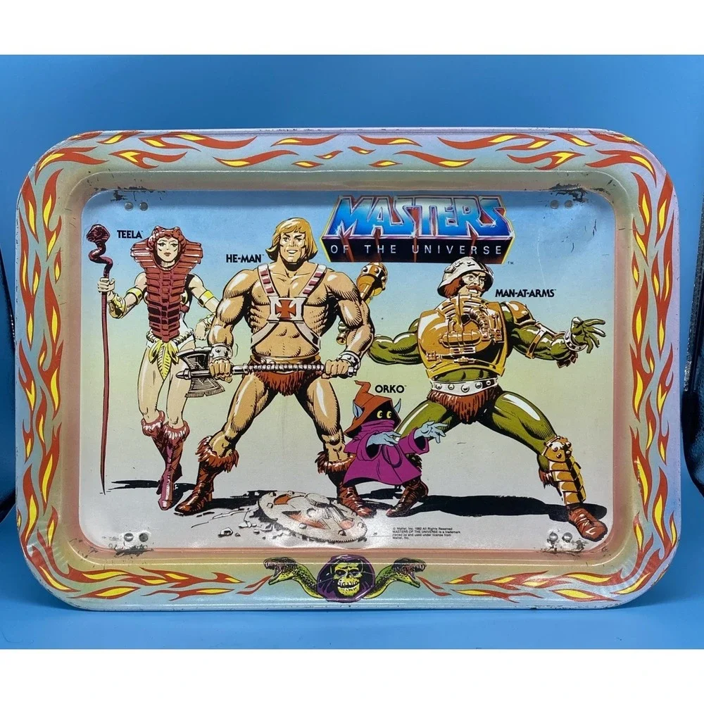 Vintage 1982 Masters of the Universe MOTU Metal TV Tray He-Man Mattel Orko Teela